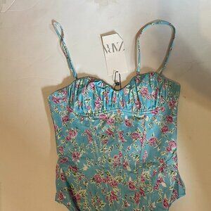 Zara Floral Corset Bodysuit